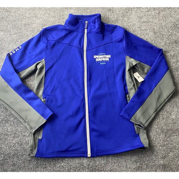 2024 runDisney Springtime Surprise‎ Track Jacket Medium Adult Stitch Tinkerbell - Picture 2 of 13